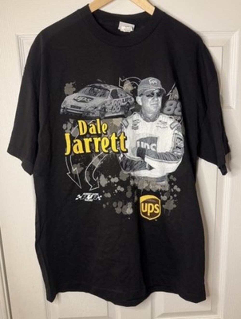 Vintage Chase Authentics Dale Jarrett UPS NASCAR XL Shirt Double Sided RARE